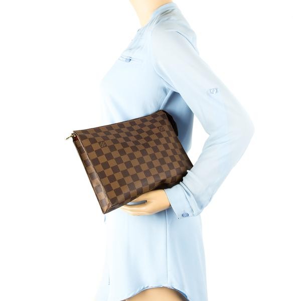 Louis Vuitton Damier Ebene Clutches Brown