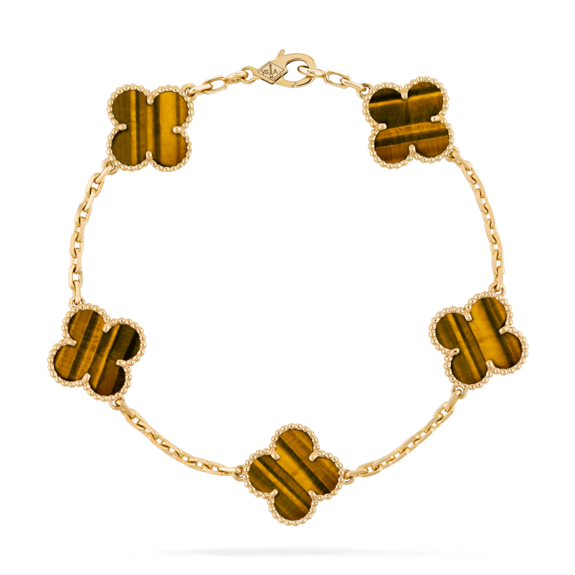 Van Cleef & Arpels Vintage Alhambra Bracelet, 5 Motifs Yellow Go