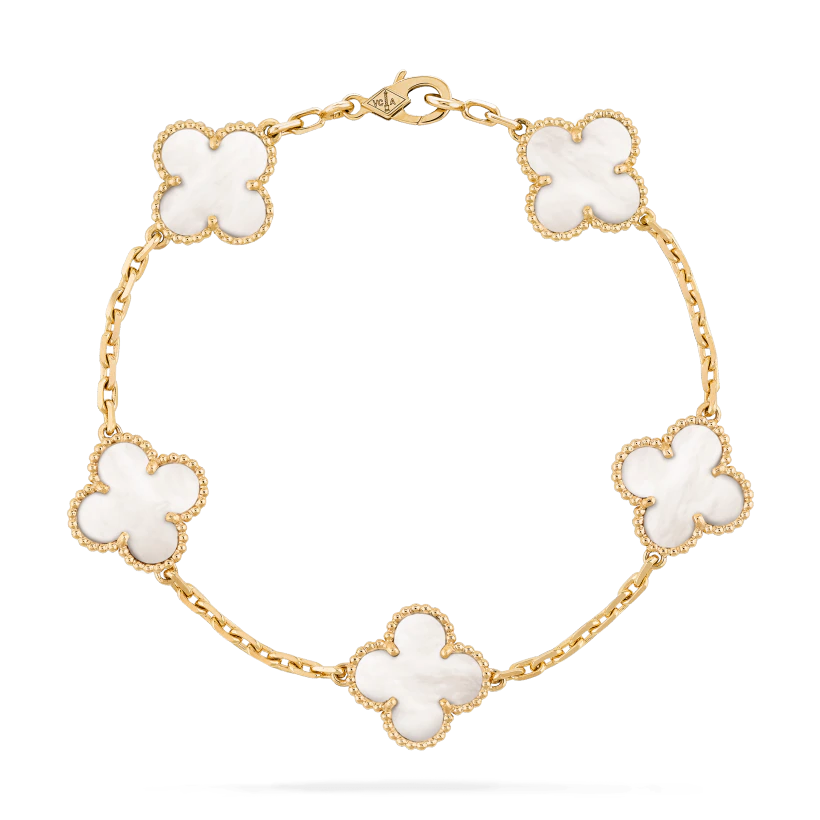 Van Cleef & Arpels Vintage Alhambra Bracelet, 5 Motifs , Mother-