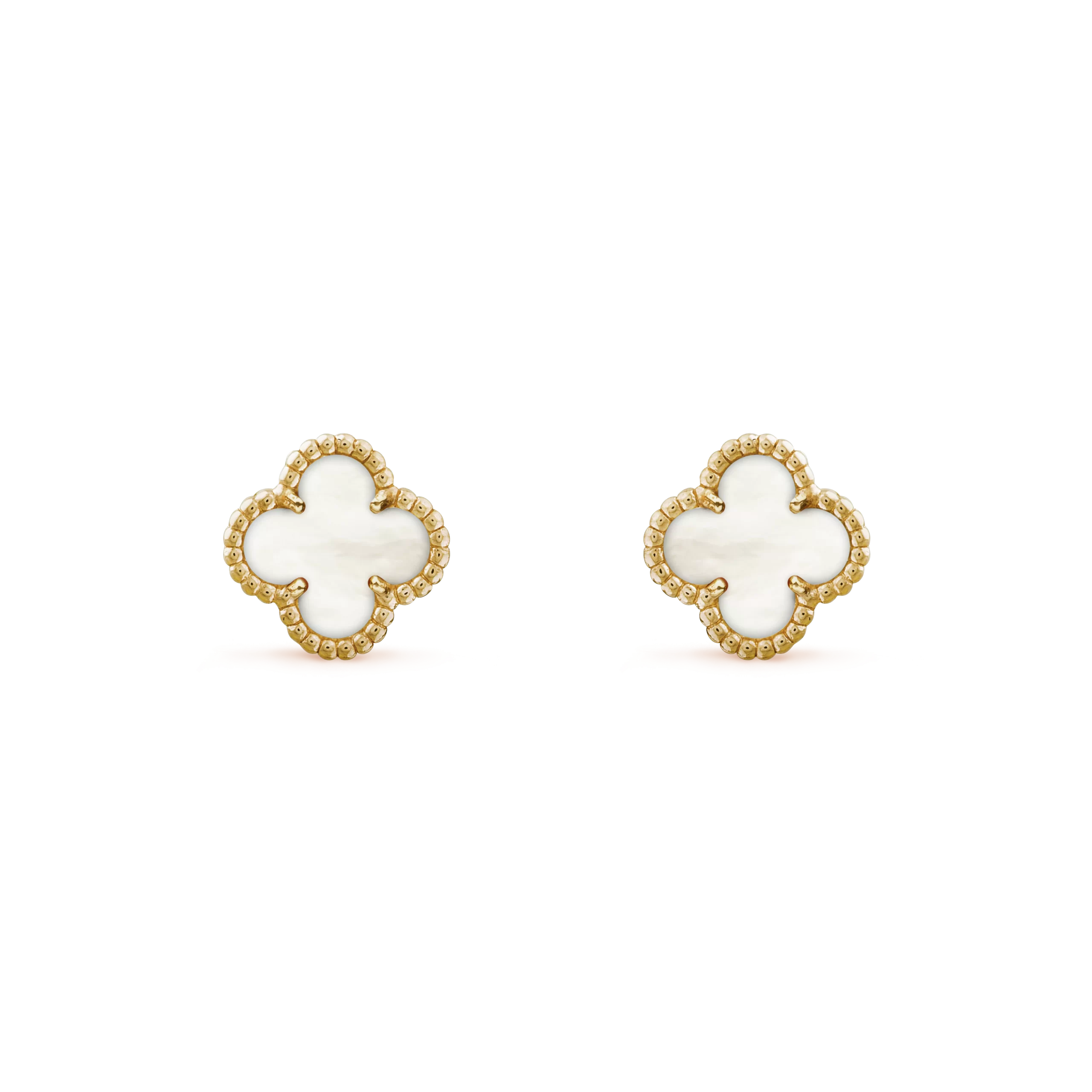 Van Cleef & Arpels Sweet Alhambra Earstuds Yellow Gold, Mother-o